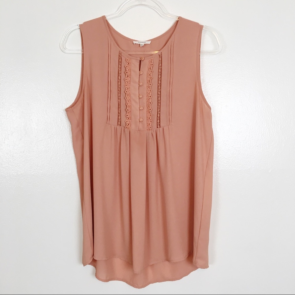 Pleione | Peach Sleeveless Blouse